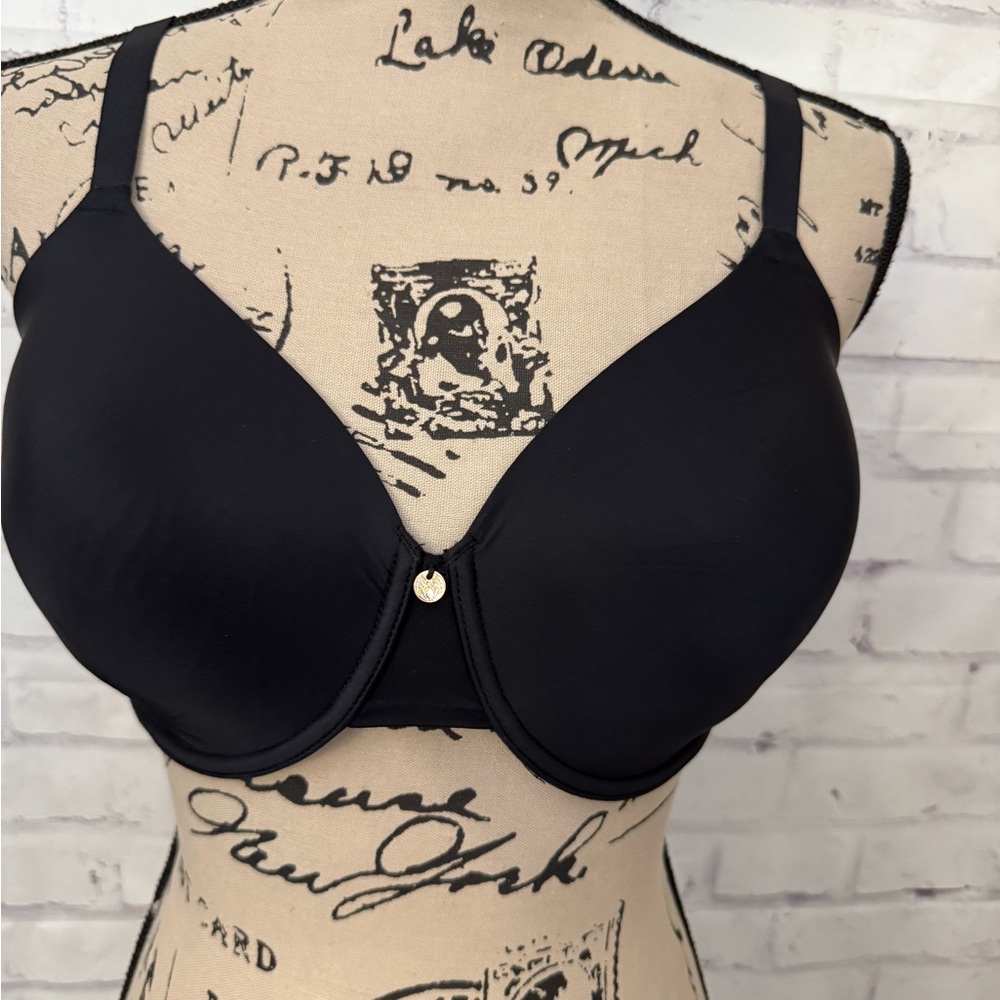 Natori Bra 34DDD Gloss Full Fit Black‎ Contour Bra Style 731192